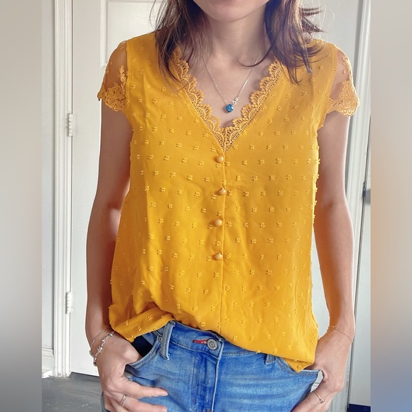 019 Boho Swiss Dot puff sleeve Floral Lace Blouse - Picture 3 of 15